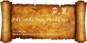 Pöstényi Miléna névjegykártya